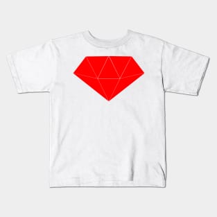 Ruby red geometric diamond Kids T-Shirt